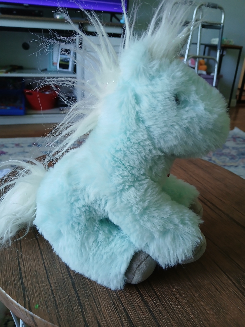 Douglas Retired Blue Unicorn Plush Stuffed Animal Small 6-14in White Mane Tail
